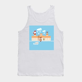 Santa Claus and reindeer delivering presents Tank Top